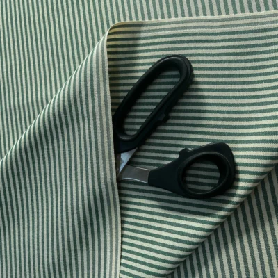 Tovagliato Misto Cotone a righe verde salvia e ecr&ugrave; (1)