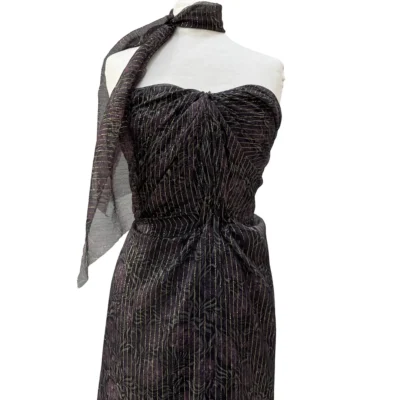 chiffon seta fiori fili lurex