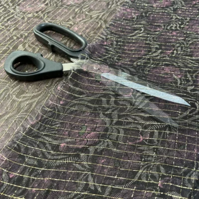 chiffon seta fiori fili lurex 6