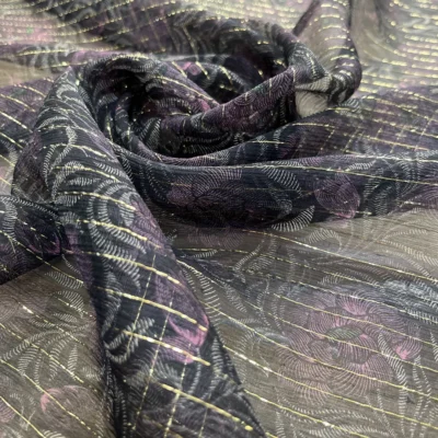 chiffon seta fiori fili lurex 7