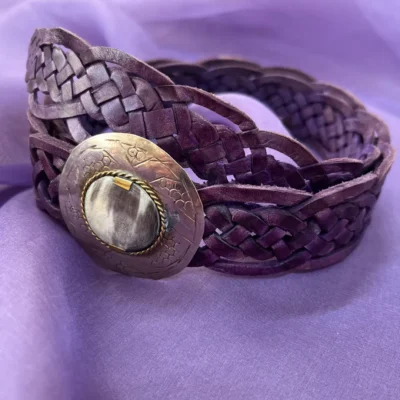 Cintura Intrecciata Bordeaux Viola Melanzana - S