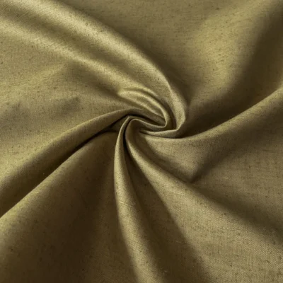 Tessuto naturale versatile in misto lino-cotone colore khaki - Alt. 130 cm