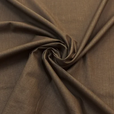 Tessuto multiuso in puro lino marrone caldo - Alt 145 cm