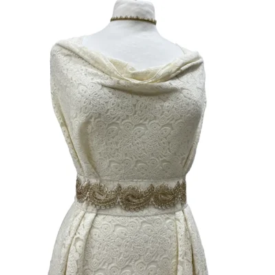 pizzo macram&egrave; avorio base tulle 4