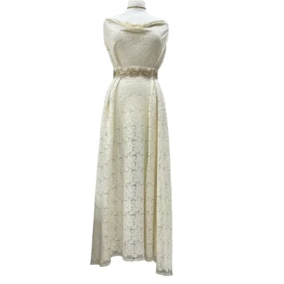 pizzo macram&egrave; avorio base tulle 5