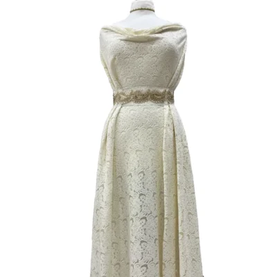 pizzo macram&egrave; avorio base tulle 6