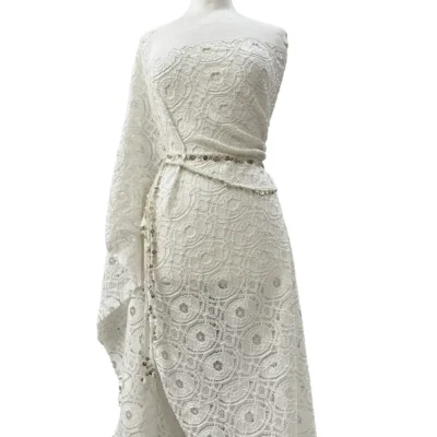 pizzo misto cotone poliestere avorio 6