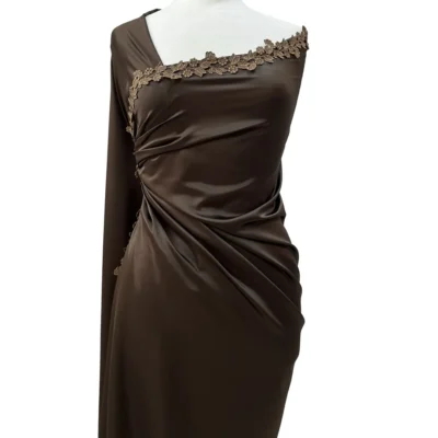 raso marrone cioccolato poliestere