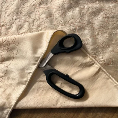 tenda organza arancio pesca ricamata cerchi 3