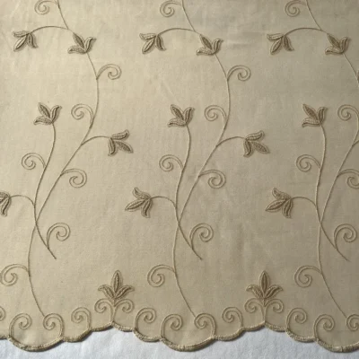 tende dorate tulle ricamato floreale 1