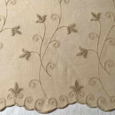 tende dorate tulle ricamato floreale