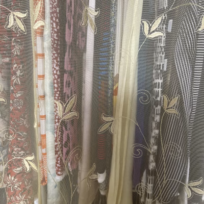 tende dorate tulle ricamato floreale 6