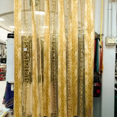 Tendaggio in Organza Dorata con Motivi Circolari (3)