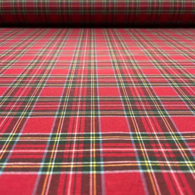 Tovagliato Tartan Scozzese Rosso con Filo d'Oro Lure (2)