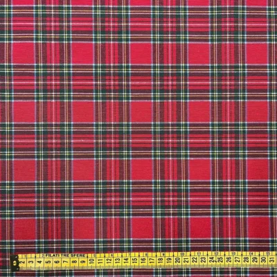 Tovagliato Tartan Scozzese Rosso con Filo d'Oro Lure (3)