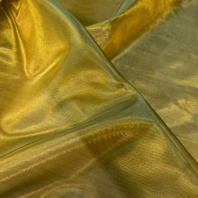 Voile di seta fantasia astratta arancione e nero su sfondo bianco - Alt.140 cm 8