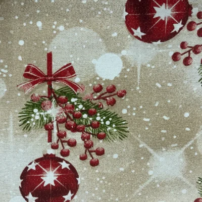 Tessuto natalizio misto cotone con lamina oro (4)