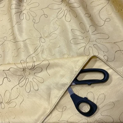 tenda taffet&agrave; ricamo fiore astratto 5