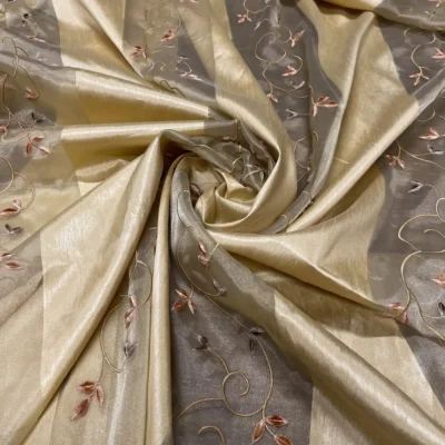 tendaggio misto taffet&agrave; organza bande ricamate 3