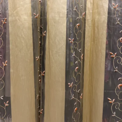 tendaggio misto taffet&agrave; organza bande ricamate 1