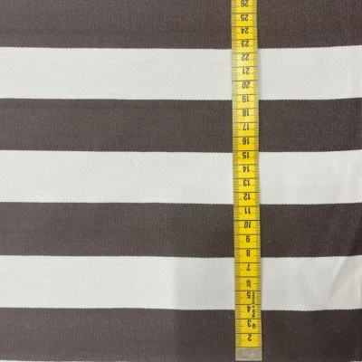 Tovaglia a Righe Bianco e Marrone in Tessuto Compatto