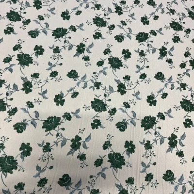 Tessuto d&rsquo;arredo doubleface floreale verde e beige - Alt.280 cm 3
