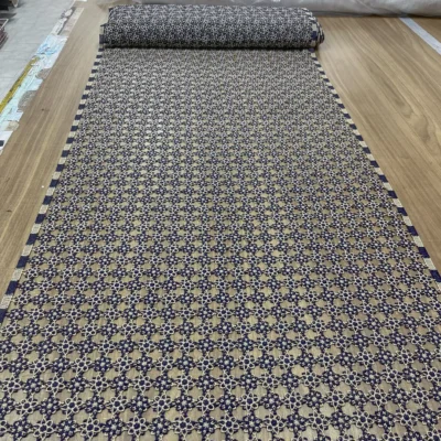 Macramé a rete floreale blu navy con bordo rifinito (9)