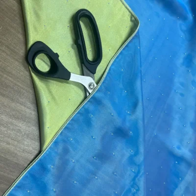 Tenda Doubleface Cangiante AzzurroLime con Puntini (5)