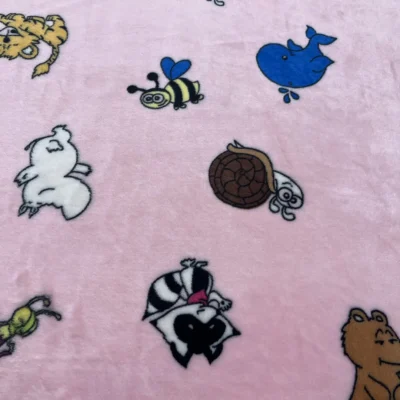 Tessuto pile bimbo con animali giocosi 2