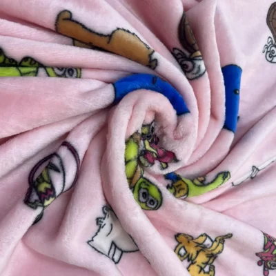 Tessuto pile bimbo con animali giocosi 4