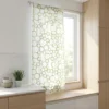 Tendina a vetro bianca con cerchi verde salvia &ndash; Largh.60/90 cm