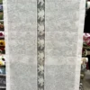 Tendina effetto lino bianco con fascia centrale ricamata rose – Largh.90 cm