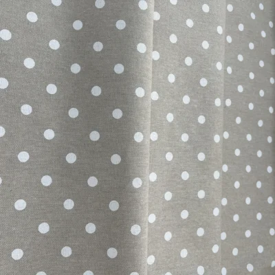 Tovagliato panama tortora a pois bianchi - Alt. 280 cm