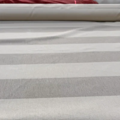 Tovagliato a larghe righe sabbia e avorio - Alt. 280 cm