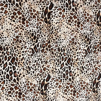 Raso in Pura Seta Animalier Leopardato Avorio Marrone (2)