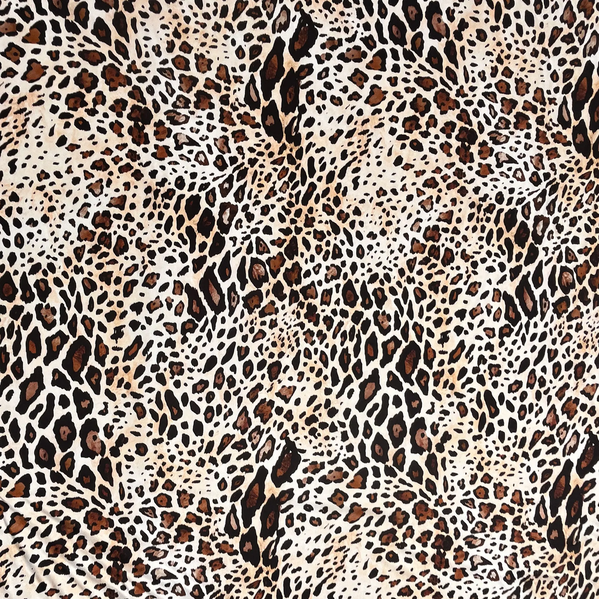 Raso in Pura Seta Animalier Leopardato Avorio Marrone (2)
