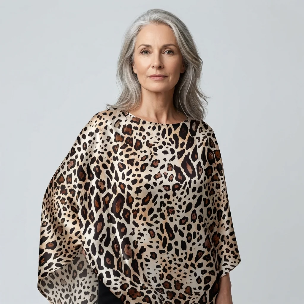 Raso in Pura Seta Animalier Leopardato Avorio Marrone (3)