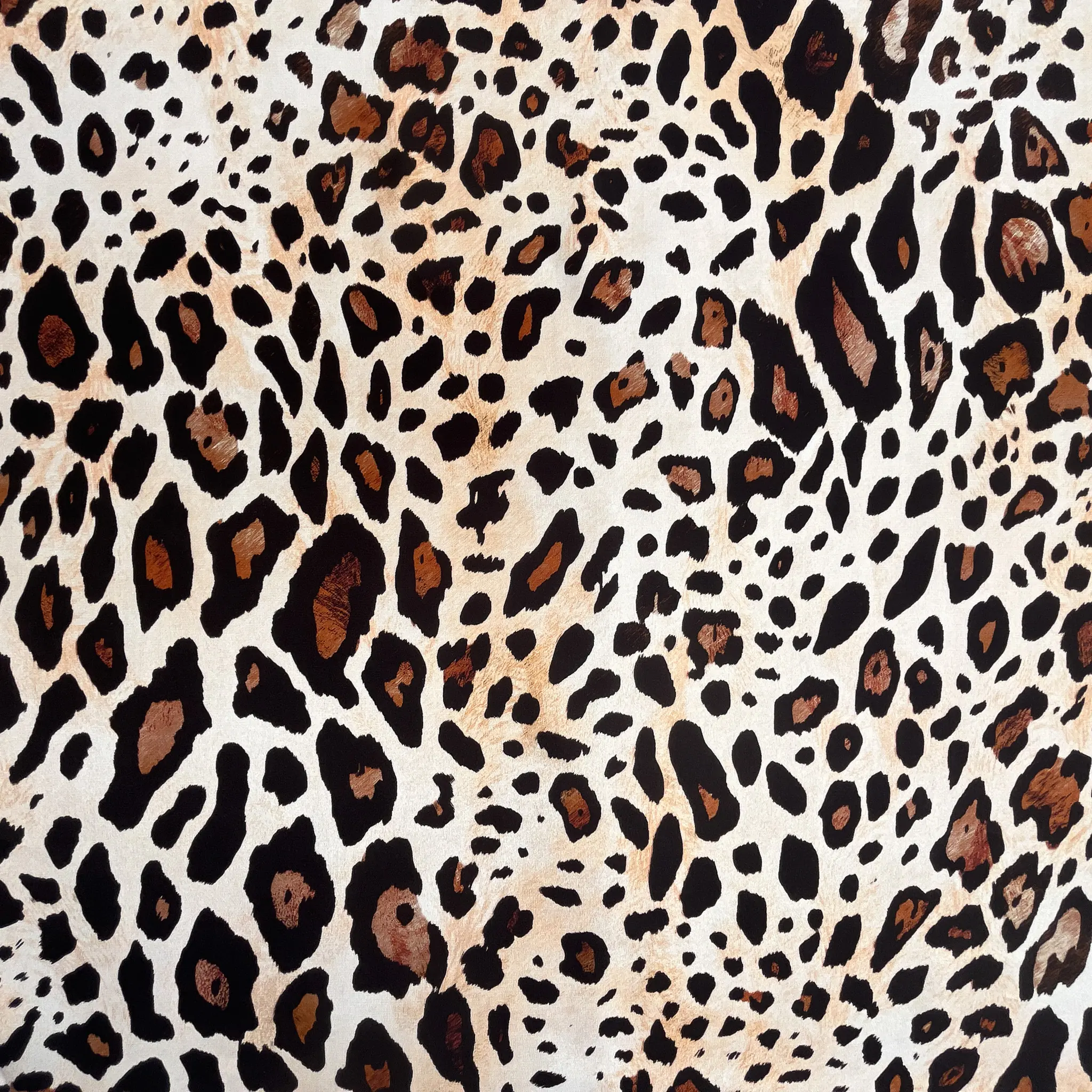 Raso in Pura Seta Animalier Leopardato Avorio Marrone (4)