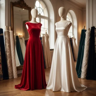 Tessuto in pura seta liscia per abbigliamento &ndash; fucsia e avorio - Alt.300cm