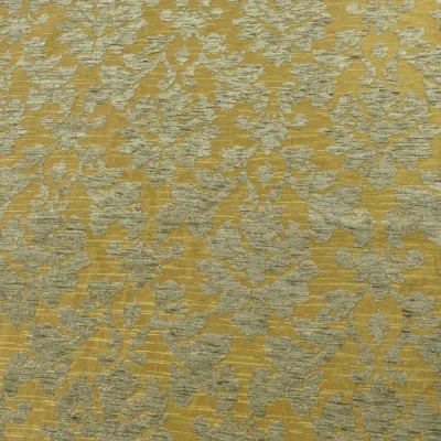 Tessuto d’arredo per tende e copritavolo damascato oro e verde - Alt 145cm