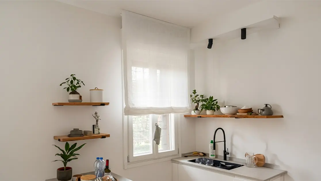 tende cotone cucina finestra estate