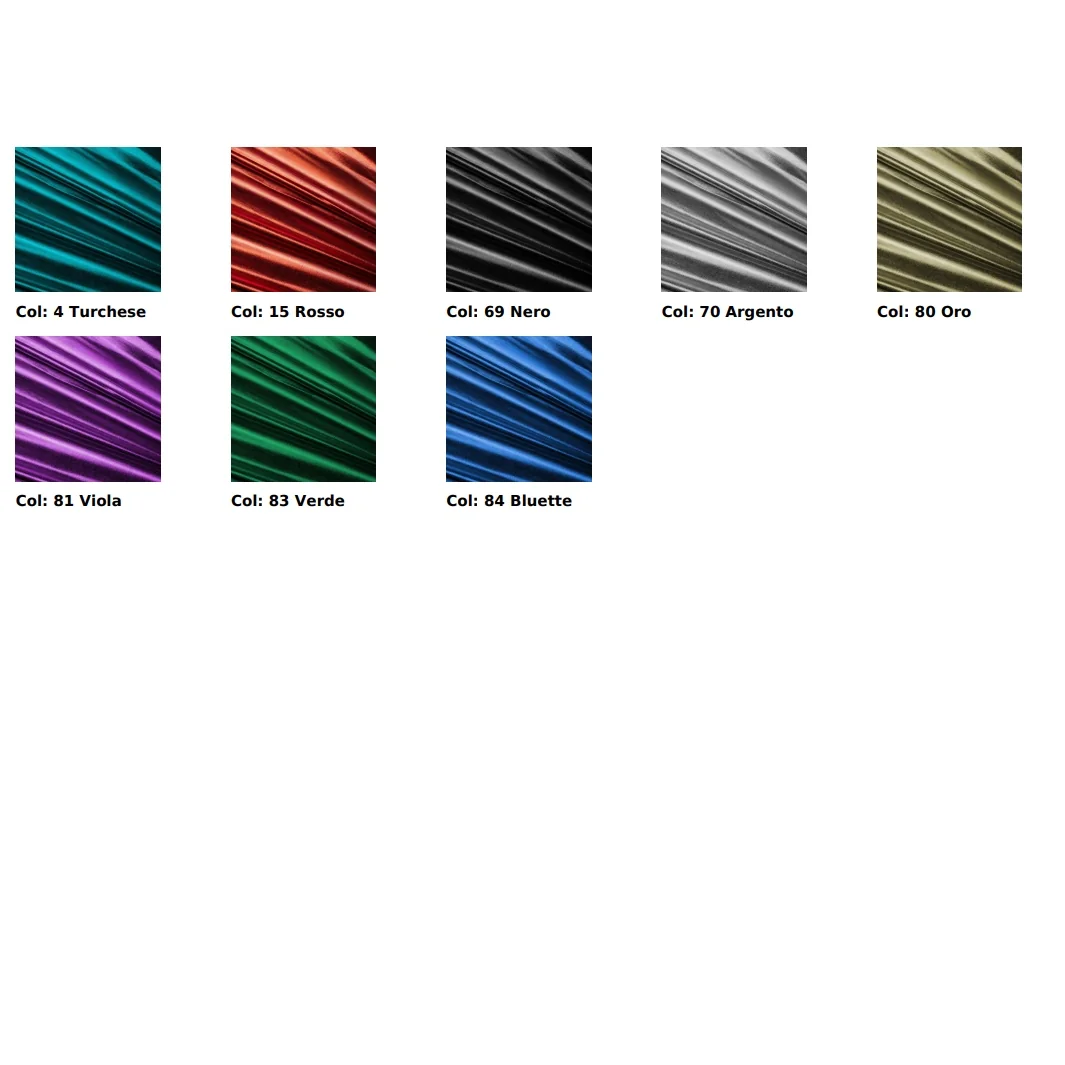Tessuto Spalmato Elastico Lucido 95% Poliestere 5% Elastan Alt.150 cm – 8 Colori